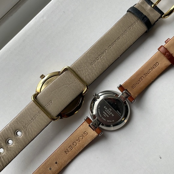 Bundle of 2 Leather Watches - Black & Gold March by Marc Jacobs & Brown Skagen - Picture 8 of 10